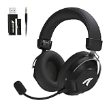 ATTACK SHARK L50PRO Cuffie Gaming Wireless Audio Surround 7.1 Modalità EQ Driver 53mm Connettività Tripla Batteria 1100mAh Cuffie Circumauricolari con Microfono Rimovibile Anti-Rumore,Nero