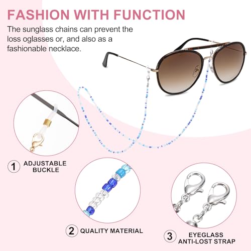 Image of uxcell Eyeglass Chains for Women, Eyeglass Holder Bead Chains Adjustable Sunglasses Lanyards Holder Chains for Glass