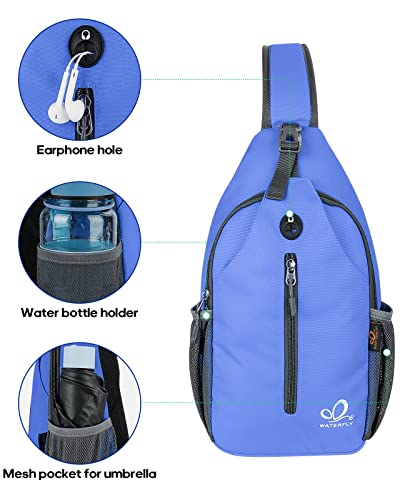 Waterfly Sling Bag Backpack Shoulder Crossbody Bag Chest Bags Hiking Casual Daypack for Men Women