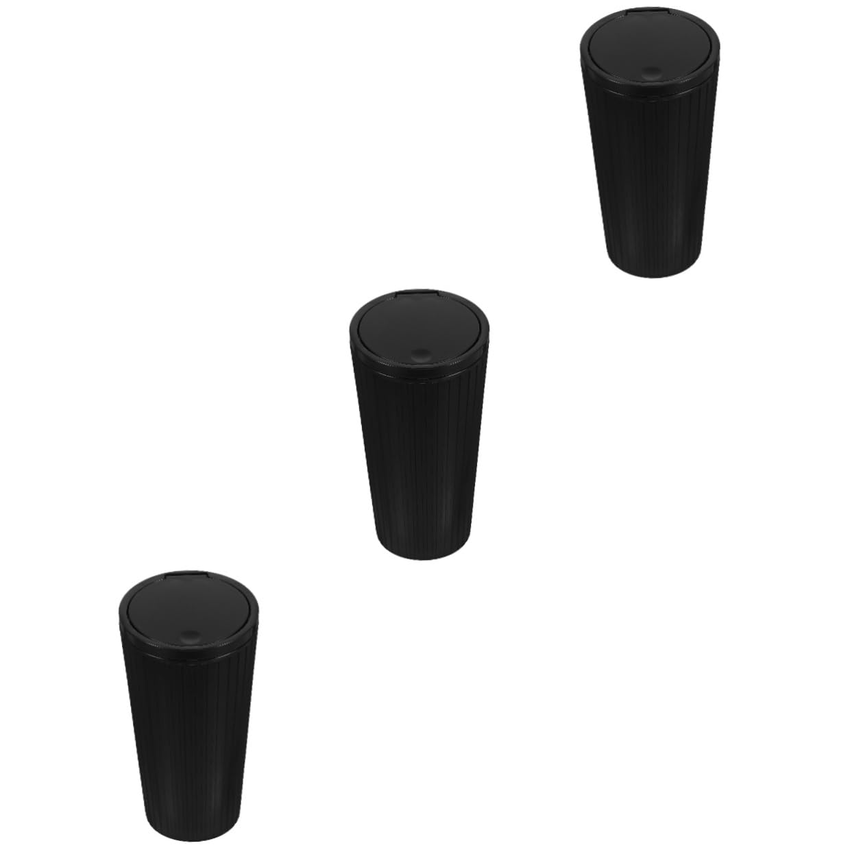 3pcs Car Garbage Can Trash Can Lid for Car Small Trash Bin Collapsible Portable Accessory