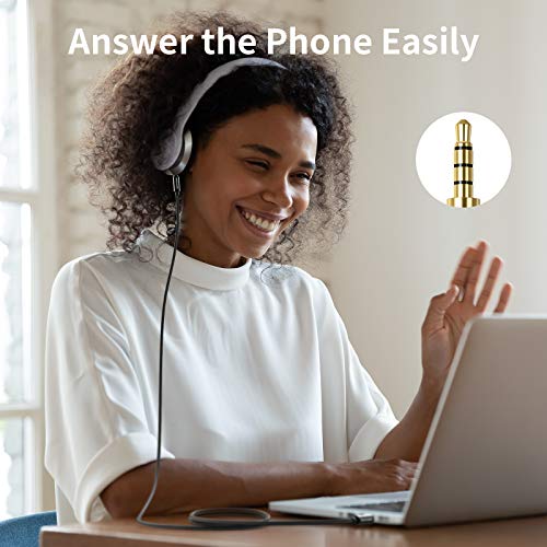 Unbreakcable 3.5Mm Aux Cable With Mic/Microphone (3.9Ft, Hi-Fi Stereo) Audio Cord Auxiliary Cable Male To Male Trrs Jack For Iphone, Ipad, Samsung, Tablet, Car Home Stereos, Sony Headphones, Speaker #TOP6