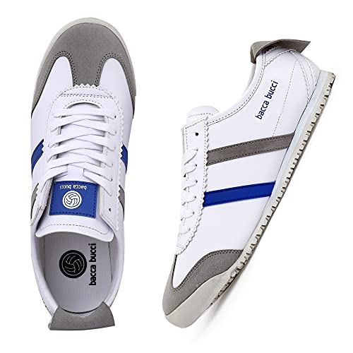 Image of Bacca Bucci Men's Vogue 2.0 Urban Mix Casual Shoes with Stretch Knit Upper & Non Slip Canvas Rubber Sole for All Day wear- White, Size