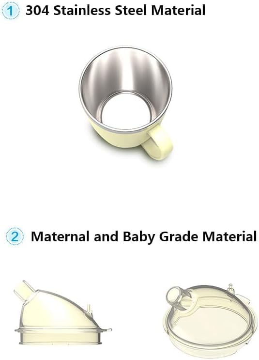 350mlステンレススチール真空断熱カップ、ストロー付き、防漏設計、高齢者および障がい者のための簡単グリップデザイン、病院環境に最適