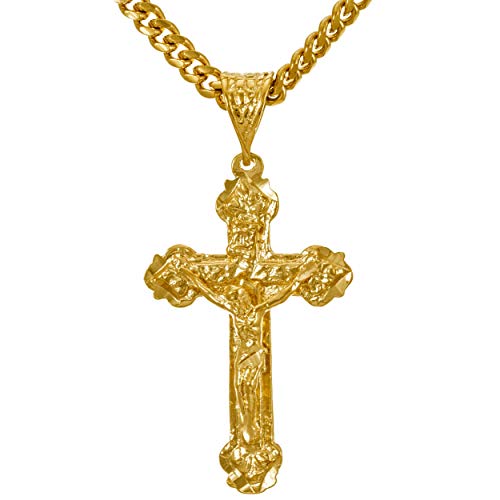 LIFETIME JEWELRY Crucifix Cross Necklaces for Women & Men 24k Real Gold Plated