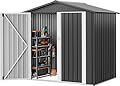 DWVO 6x4ft Outdoor Storage Shed, Lockable Metal Tool Storage Sheds, Waterproof Garden Sheds with Vents for Backyard, Patio, Garage, Lawn, Dark Gray