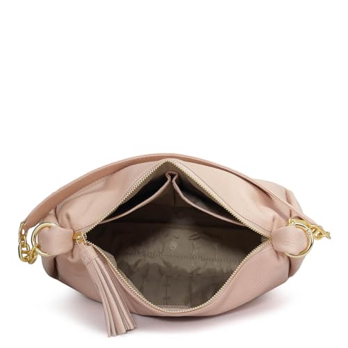 Image of Da Milano Leather Pink Leather Hobo (Medium)