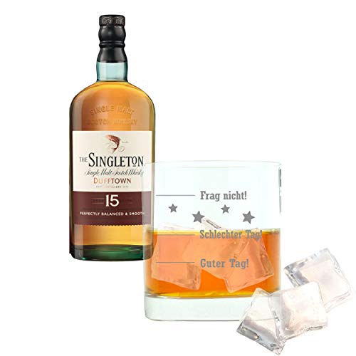 Singleton Of Dufftown Whiskey 736611 Juego de 2 Botes de Whisky, Alcohol, Bebida alcohólica, 40%, 700 ml, Regalo para el día del Padre, con Cristal Grabado