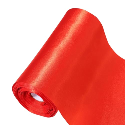 Cinta roja ancha de 15 cm x 20 m, cinta de regalo grande para arco de coche, gran ceremonia de apertura, lazos para techo y exterior, decoración de fiestas, silla, boda, San Valentín