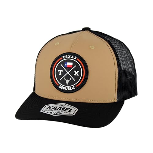 Texas Republic Trucker Hat TX Texas Flag Patch Mesh Back Curved Bill Premium Quality Adjustable Hook-and-Loop Baseball Cap for Men and Women