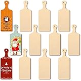 Picture of Marsui 12 Pieces Mini Wooden Cutting Board for Craft DIY Chopping Board with Handle Small Craft Charcuterie Tray for Kitchen Cooking Vegetables Decor(9.4 x 3.5 Inch)