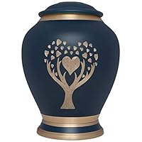 Algopix Similar Product 5 - Blue Cremation Urn with Tree of Life by