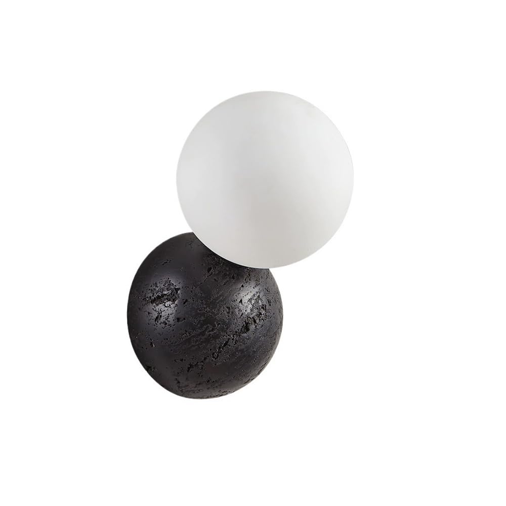 HXYSXHJUO Modern Minimalist Style Wall Light, Creative Black Travertine Glass Lamp, G9 Base Single Head Sconce, Bedside Entrance Living Room Decoration Lighting Fixtures