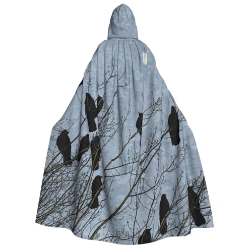 Cape à capuche corbeau noir unisexe pour déguisement Halloween et Noël