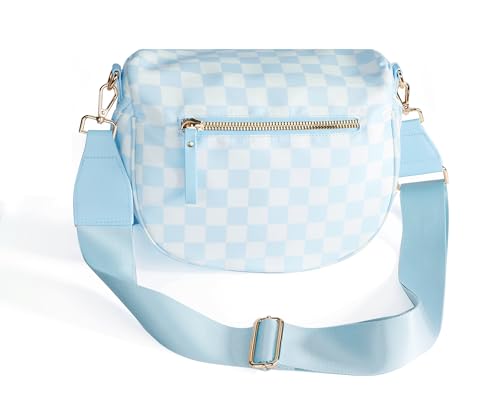 Image of FEIBOON Spacious Checkered Nylon Crossbody Bag Bum Bag Handbags Wallets for Women