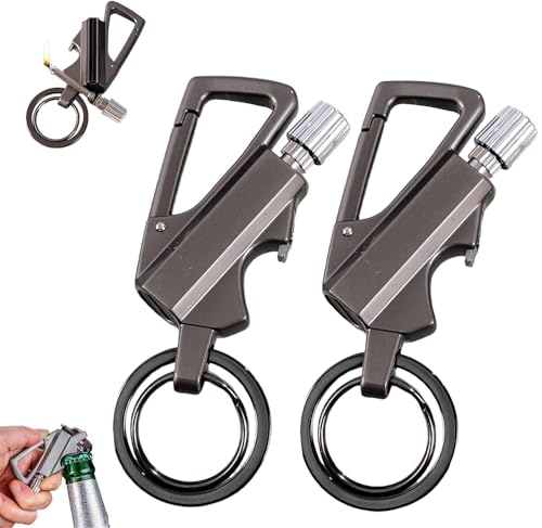 2 Pack Permanent Match Infinity Lighter with Multitool Keychain Bottle Opener Reusable Waterproof Match Strike Anywhere Forever for Outdoor Survival for Men Women