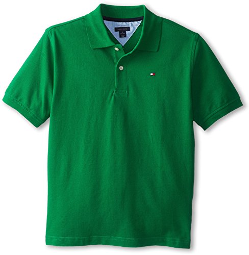 Tommy Hilfiger Boys' Short Sleeve Legacy Polo Shirt, Rhinestone Green 1010, 3