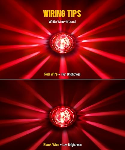 Kit 2 luces LED traseras con lente de vidrio rojo miniatura 3
