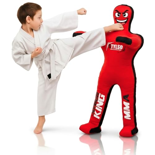 Un-Filled Wrestling Dummy for Kids Youth Grappling Dummies BJJ MMA Jiu Jitsu & Judo Training Partner Durable Martial Arts Practice Buddy (Red 3ft / 36 Inches)