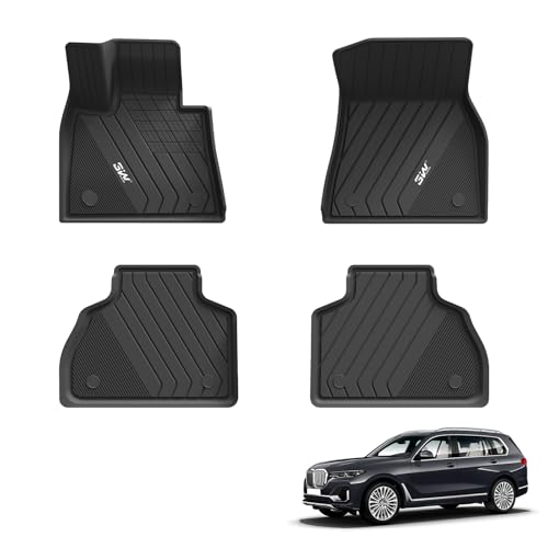 3W Tapis de Sol pour BMW X7 G07 2019-2025, Tapis en TPE pour Voiture Antidérapant et Imperméable, Tapis de Voiture pour BMW X7 G07 Premium(7 Places)