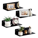 luium 9 Inch Acrylic Floating Shelf No Drill Adhesive Wall Shelf Set of 4 for Funko Pop Storage, Flo
