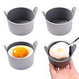 エアフライヤーエッグラメキン - 大型マフィン型セット、エッグクッキングボウル、再利用可能な耐熱カップロングシェイプ |家庭での朝食の準備、ブランチ、ベーキング、蒸し、エアフライヤー、オーブン、電子レンジ、コンロに最適です。