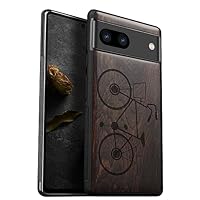 Carveit Cover Compatibile per Pixel 8 Custodia Naturale Legno Ultra Sottile e Morbido TPU Protettiva per Google Pixel 8 Case (Legno nero-Giraffa