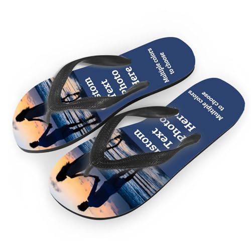 Custom Flip Flops Slides for Women Men Personalized sandal Slippers with Photo Text Bathroom Beach Indoor Outdoor Sandals2