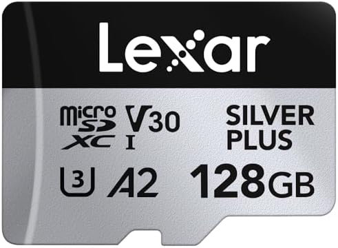 Lexar Silver Plus Micro SD Kart 128 GB, SD Adaptörlü Micro SD Hafıza Kartı, 205 MB/s'ye kadar Okuma Hızı, UHS-I, A2, U3, V30, Sınıf 10, 4K UHD microSDXC Hafıza Kartı - Görsel 2