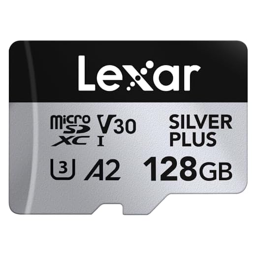 Lexar 128 GB Scheda Micro SD Silver Plus, Scheda di Memoria Flash MicroSDXC UHS-I con Adattatore - fino a 205 MB/s, A2, U3, V30, Class10, TF Card Alta Velocità