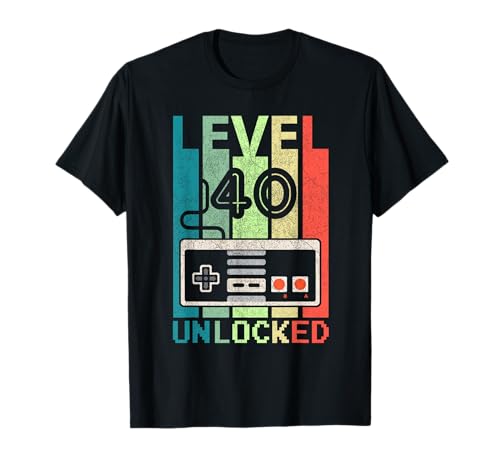 Level 40 Unlocked Video Gamer 40th Birthday Gifts T-Shirt