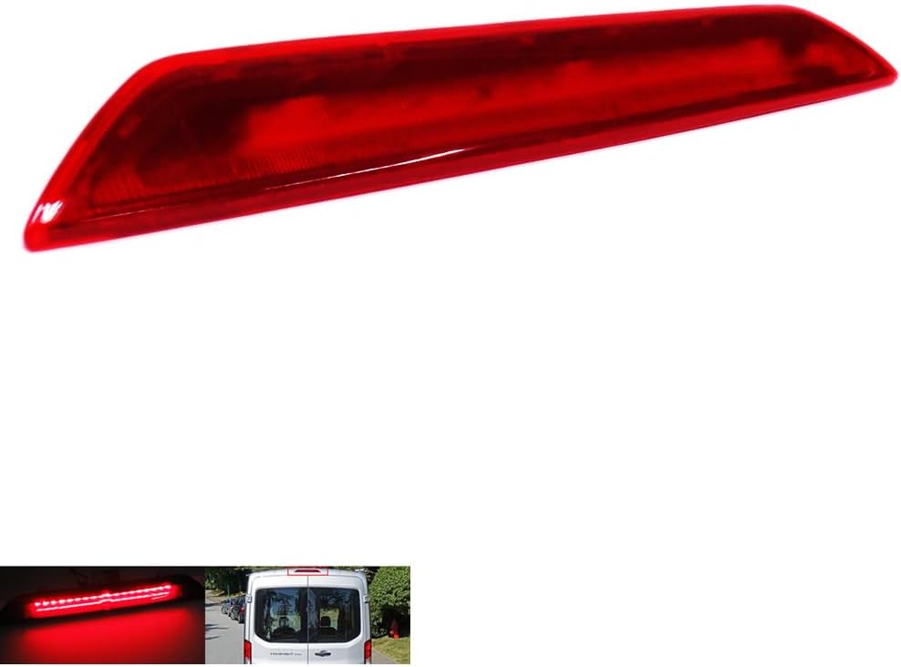 Red Lens LED Rear Third Brake Light Center High Mount Stop Light For 2015+ Ford Transit 150/250/350/350 HD Van E-Transit