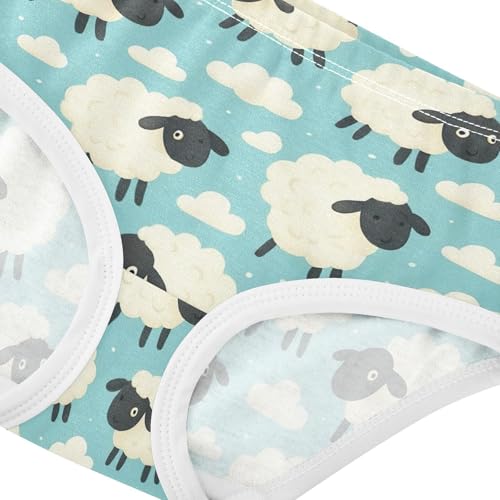 Joisal Funny Girls Underwear Toddler 2t Cotton Panties for Girl Cute Cartoon Sheep Blue Briefs Underpants4