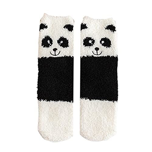 Soft Warm Hosiery, Women Cartoon Animal Winter Fuzzy Slipper Socks Panda Warm Hosiery