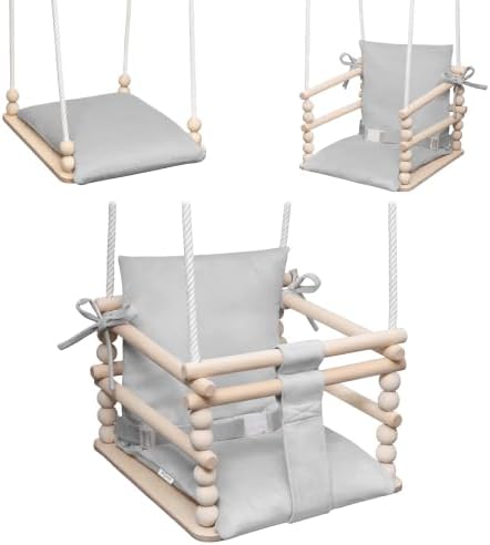 MAMOI 3-in-1 Kinderschaukel mit Sicherheitsgurt, höhenverstellbar, Schaukel für Zuhause, stabile Konstruktion, einfache Montage, Indoor-Kinderschaukel