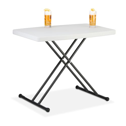 Relaxdays Campingtisch, klappbar, HBT: 71x78x49 cm, Kunststoff, Stahl,...