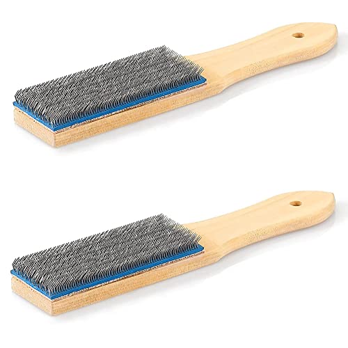 YUMIN File Card Brush Steel Card File Brush Cleaner Remove Chip Metal Bits Cleaning 8.26 Inch Length, 2 Pieces