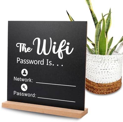 Amazon.com : KALIONE Wooden Wifi Password Sign for Home and Guests ...