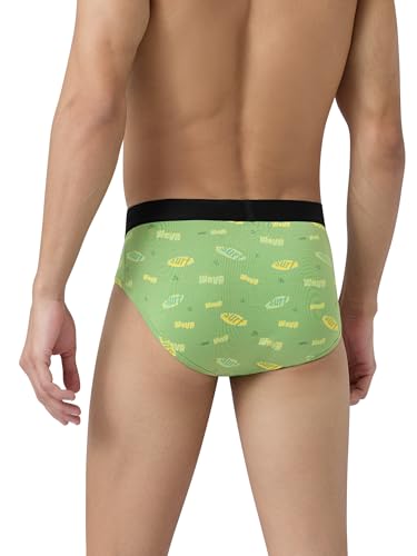 Image of XYXX Men's Surf Super Combed Cotton Regular Fit Printed Antibacterial Briefs with No Marks Waistband