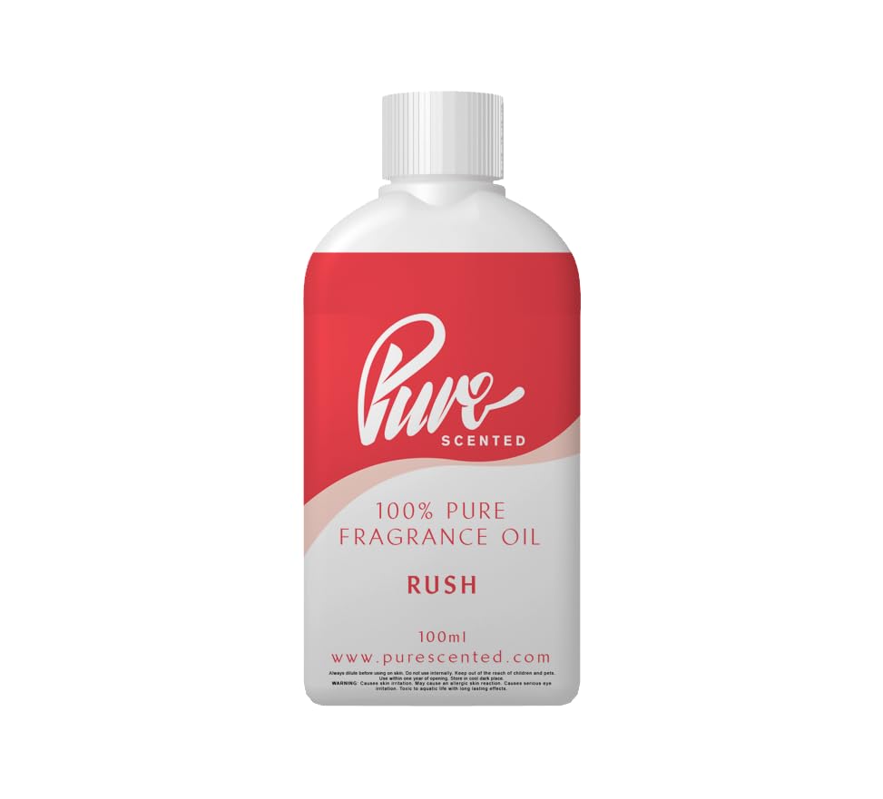 Pure Scented 100ml Fragrance Oil - Vegan & Cruelty-Free, for Candles, Soaps, Slime, Diffusers, Cosmetics, Wax Melts & DIY Crafts (1 x 100ml, Rush)