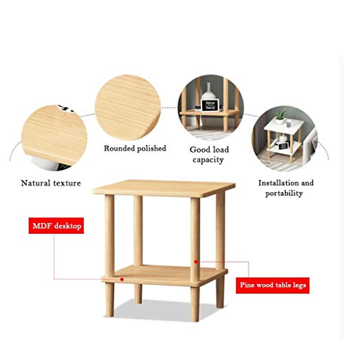 Table de chevet carrée 2 niveaux pour optimiser le rangement des petits espaces - 7
