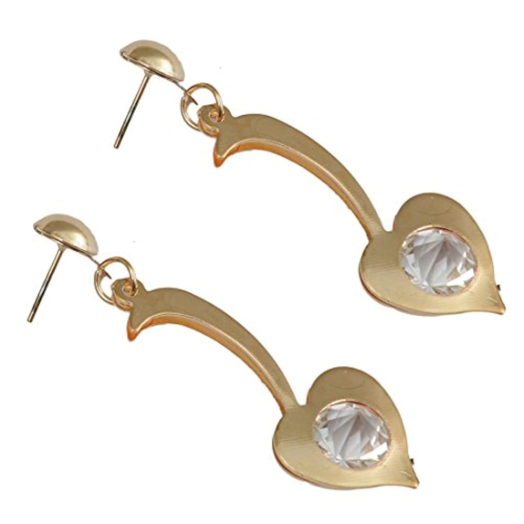 Dangling Crystal Drop Earrings in Silver