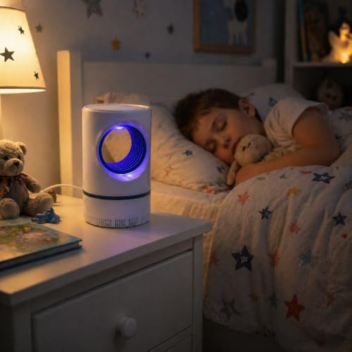 SIROCO Lampe LED Anti-Moustiques USB, Désinsectiseur Électrique à Aspiration Vortex, 17 cm, Silencieux, pour Intérieur et Extérieur – vue 9