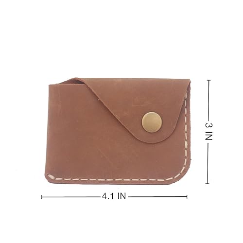 Miniatura 2 de New Upgraded Version Handmade Minimalist Card Case Simple Thin Wallet with Card Slot Card Holder (light brown)