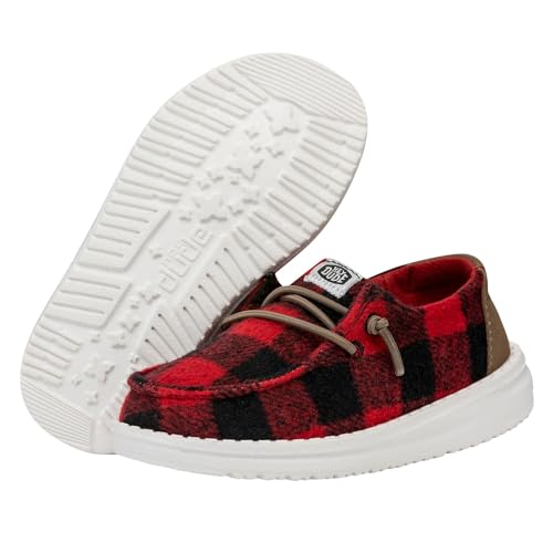 Hey Dude Wendy Toddler Buffalo Plaid Red/Black Size 9 | Kids Shoes | Kids Slip-on Loafers | Comfortable & Light-Weight3