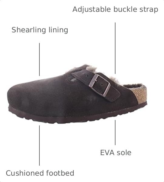 Image of Mocha Suede Boston Shearling by Birkenstock | Comfort Shoes