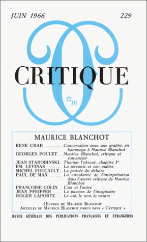 Critique 229 Maurice Blanchot