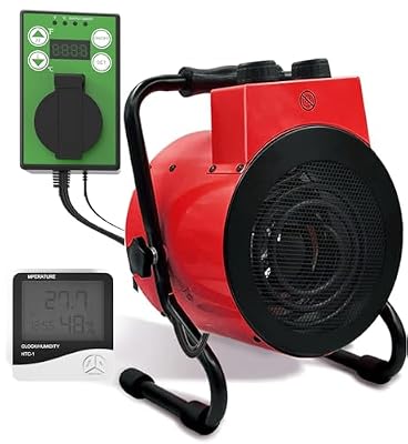 Outdoor Heater with Thermostatic,Greenhouse Heating Fan for Flower Houses,Grow Tent, Overheating Protection, Fast Heating