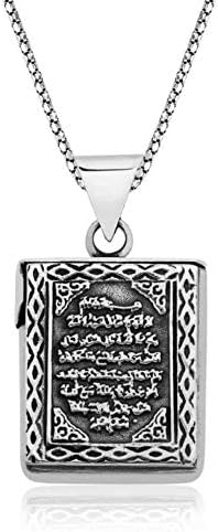 KOKANA 925 K Silver Ayatul Kursi Amulet Necklace for Man Islamic Gift