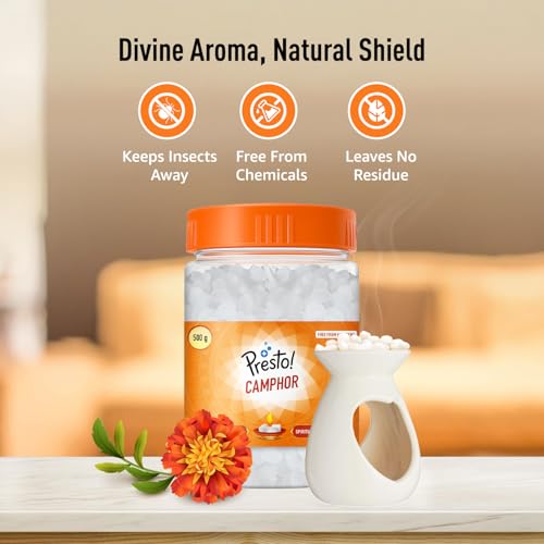Image of Amazon Brand - Presto! Camphor Tablet | Small |500g Jar X Pack of 2 | For Puja