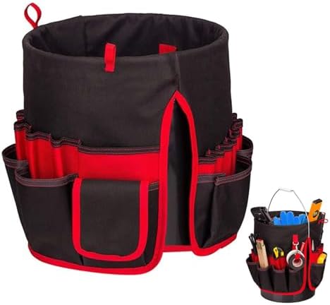 Bucket Tool Organizer with 35 Pockets for Tools Fits 3.5-5 Gallon...